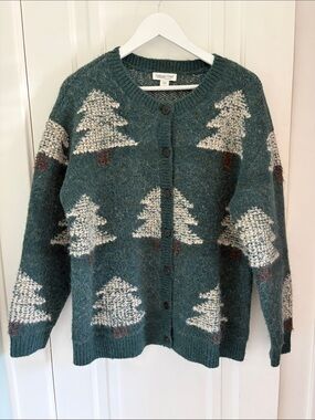 Coldwater Creek • Christmas Tree Cardigan (Size L)